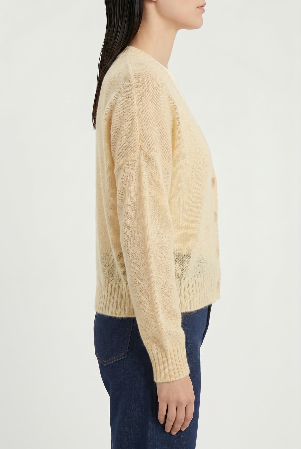 BRUNELLO CUCINELLI WOMEN'S LIGHT YELLOW WOOL BLEND SWEATER