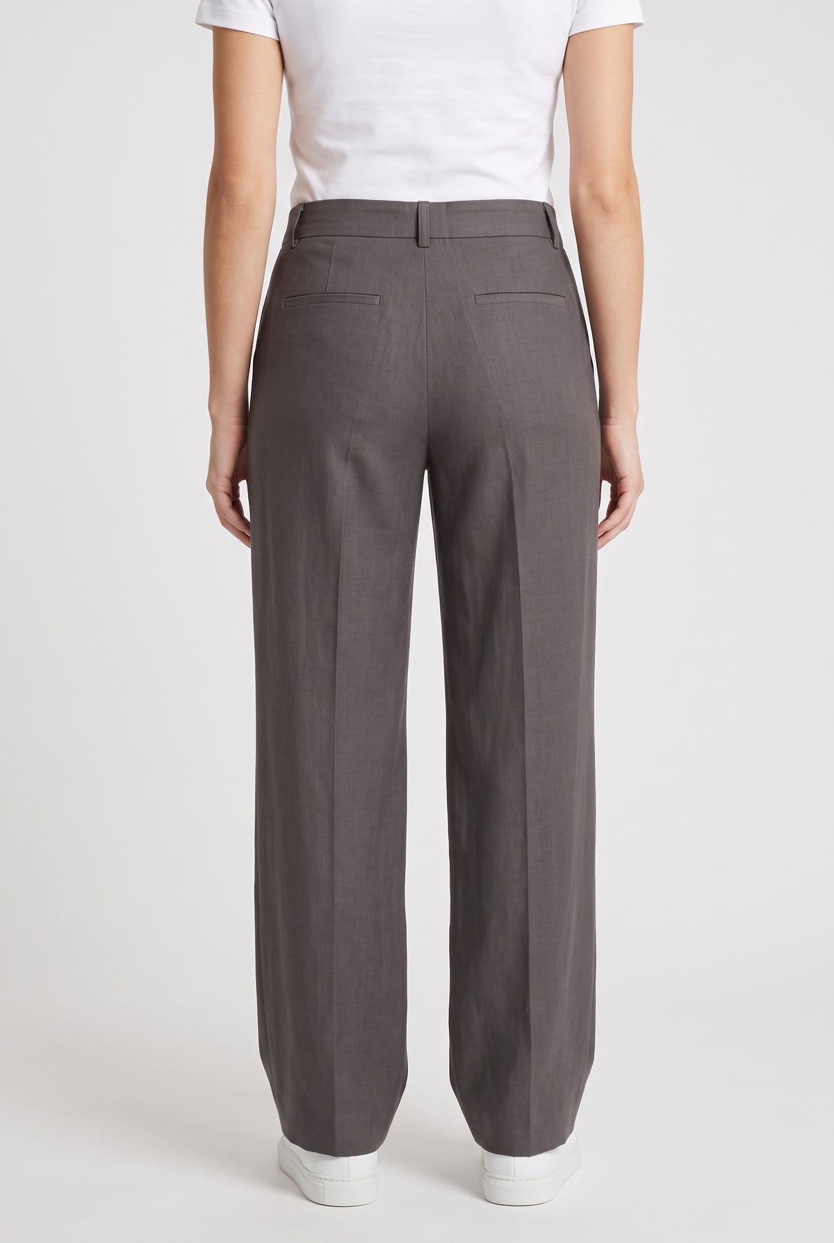 BRUNELLO CUCINELLI WOMEN'S DARK GREY RELAXED TROUSERS