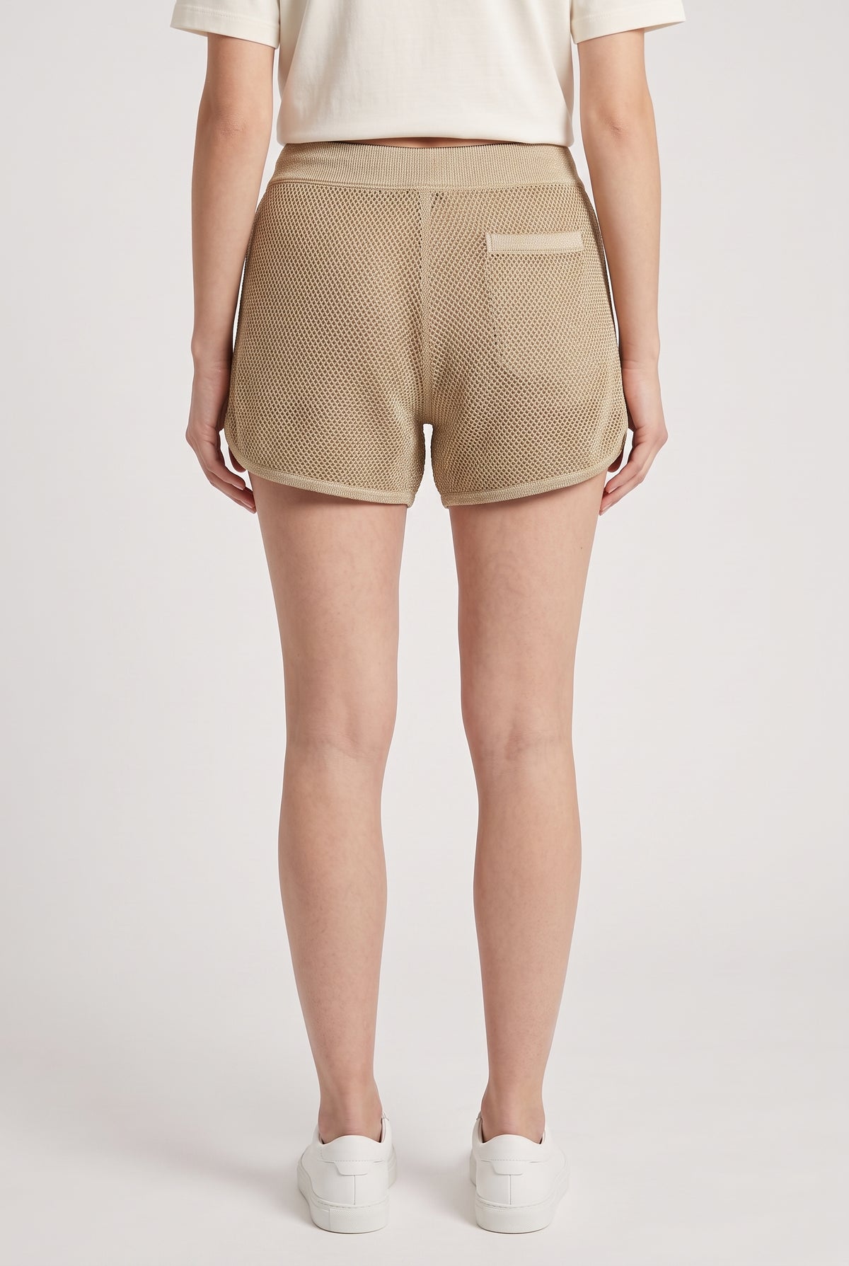 BRUNELLO CUCINELLI WOMEN'S BEIGE MESH BOXER SHORTS