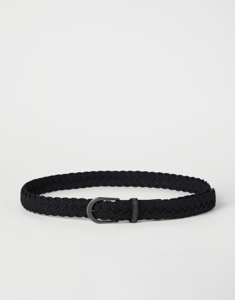 BRUNELLO CUCINELLI WOMEN'S BLACK BRAIDED COTTON BELT