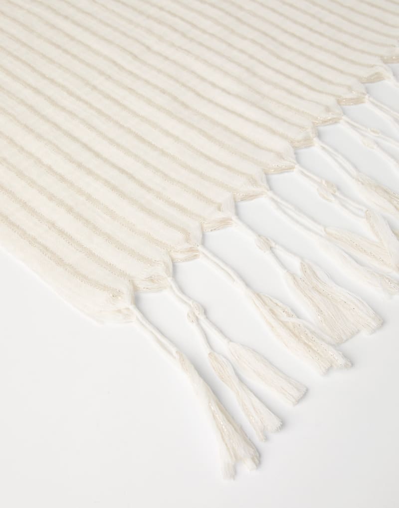 BRUNELLO CUCINELLI WOMEN'S OFF WHITE WOOL LINEN SCARF