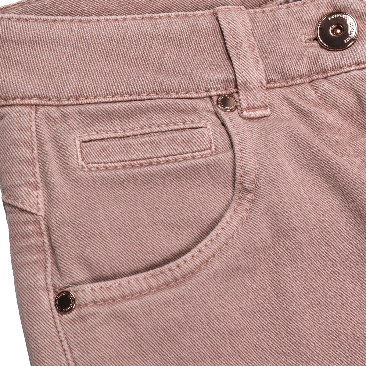 BRUNELLO CUCINELLI WOMEN'S PINK SAND DENIM TROUSERS