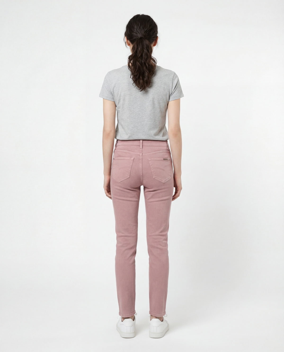 BRUNELLO CUCINELLI WOMEN'S PINK SAND DENIM TROUSERS