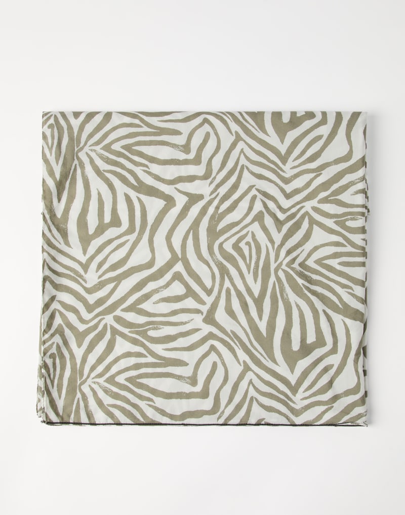 BRUNELLO CUCINELLI WOMEN'S GREEN SILK PRINTED SCARF