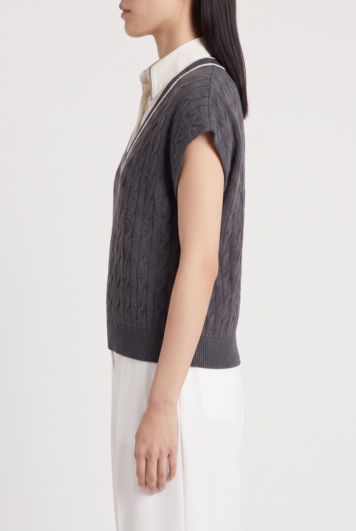 BRUNELLO CUCINELLI WOMEN'S DARK GREY COTTON SWEATER