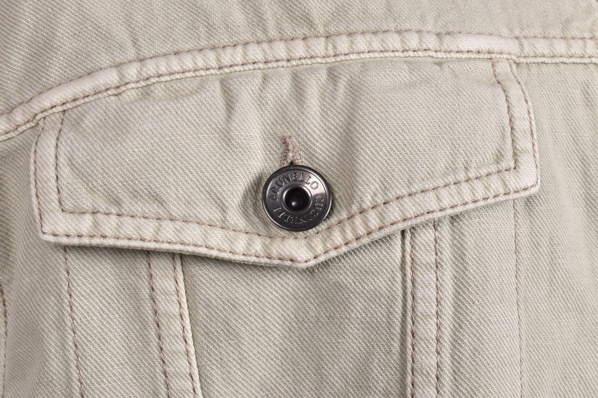 BRUNELLO CUCINELLI WOMEN'S LIGHT GREEN LINEN JACKET