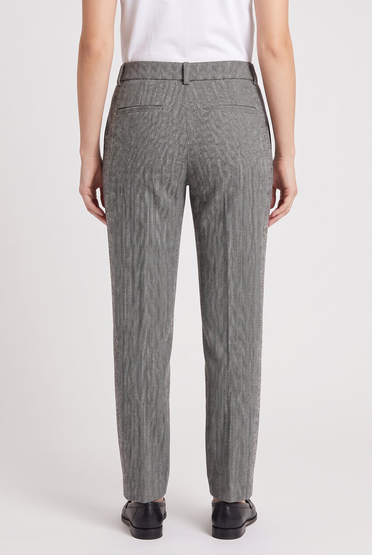 BRUNELLO CUCINELLI WOMEN'S BLACK WHITE LINEN TROUSERS