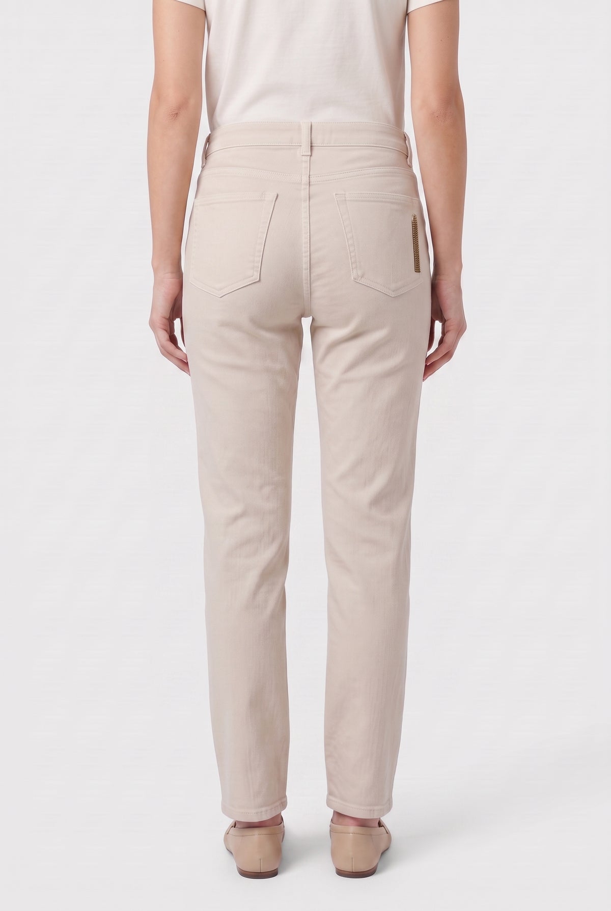 BRUNELLO CUCINELLI WOMEN'S BEIGE 5 POCKET JEAN STYLE DENIM PANTS