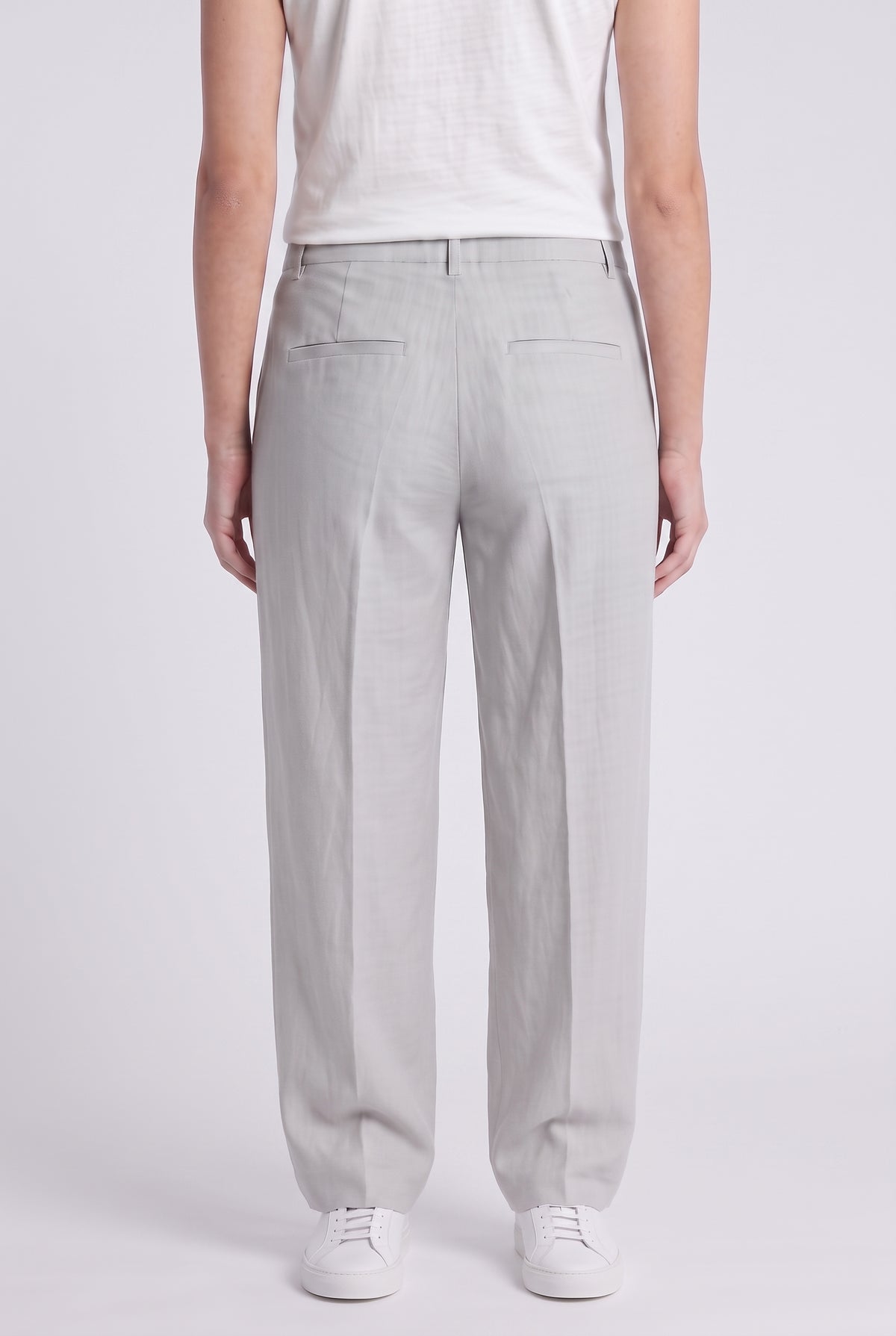 BRUNELLO CUCINELLI WOMEN'S LIGHT GREY LINEN TROUSERS MSRP NWT