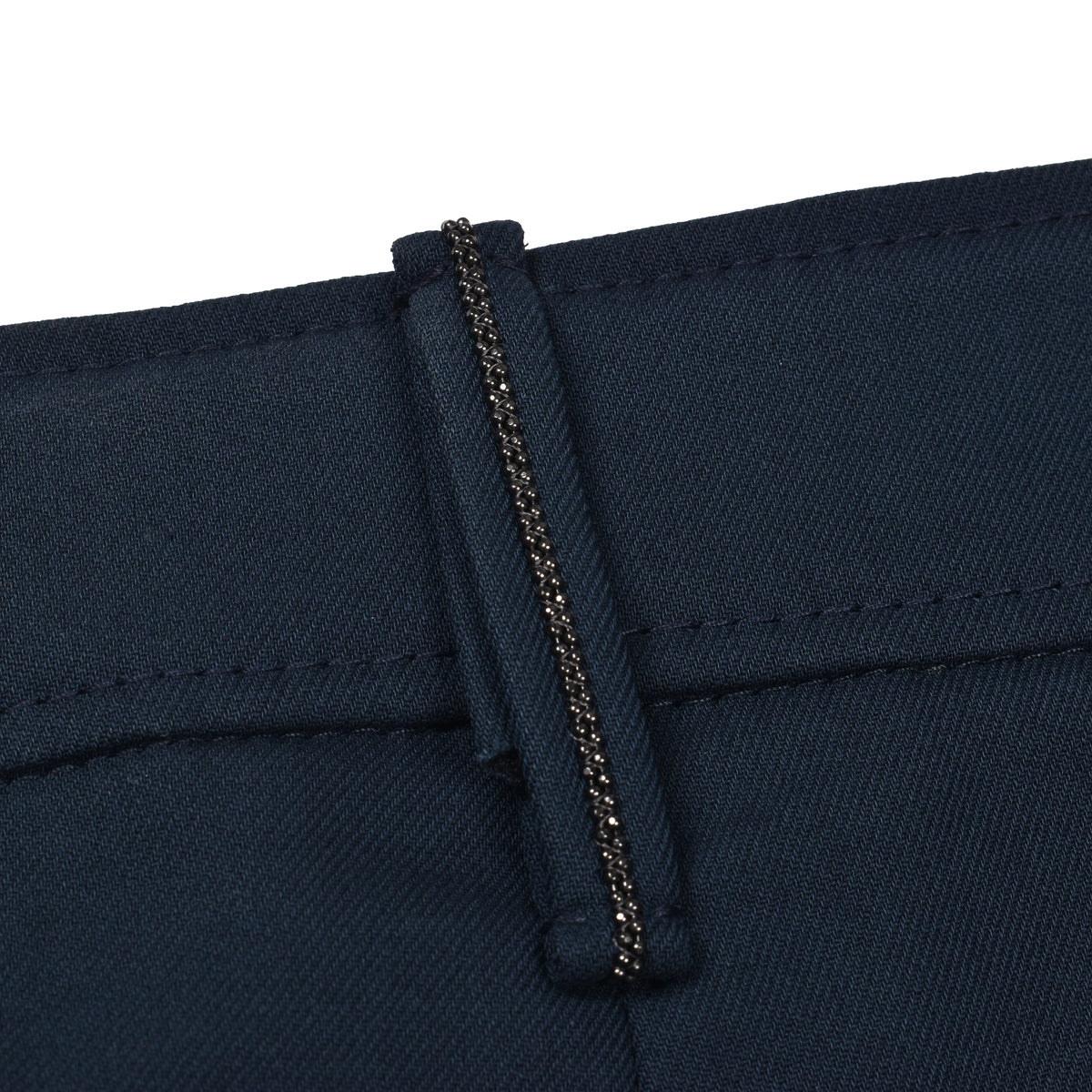 BRUNELLO CUCINELLI WOMEN'S DARK BLUE COTTON TROUSERS