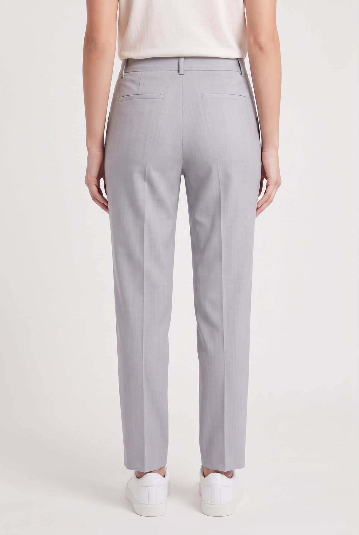 BRUNELLO CUCINELLI WOMEN'S LIGHT GREY LINEN BLEND TROUSERS NWT