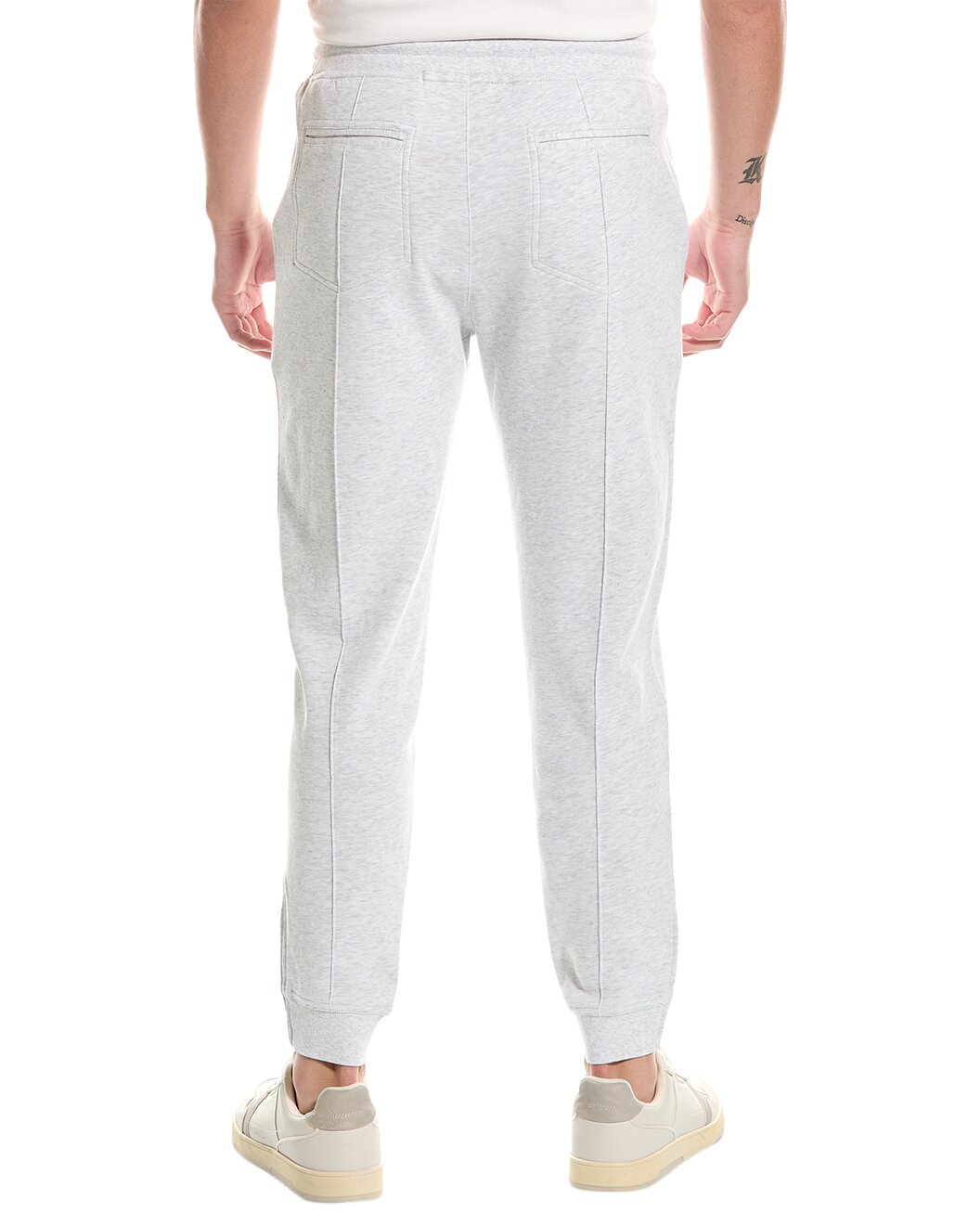 BRUNELLO CUCINELLI MEN'S LIGHT GREY COTTON TROUSERS