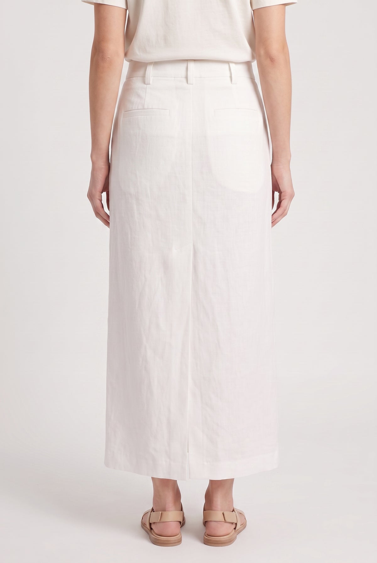 BRUNELLO CUCINELLI WOMEN'S OFF WHITE LINEN SKIRT