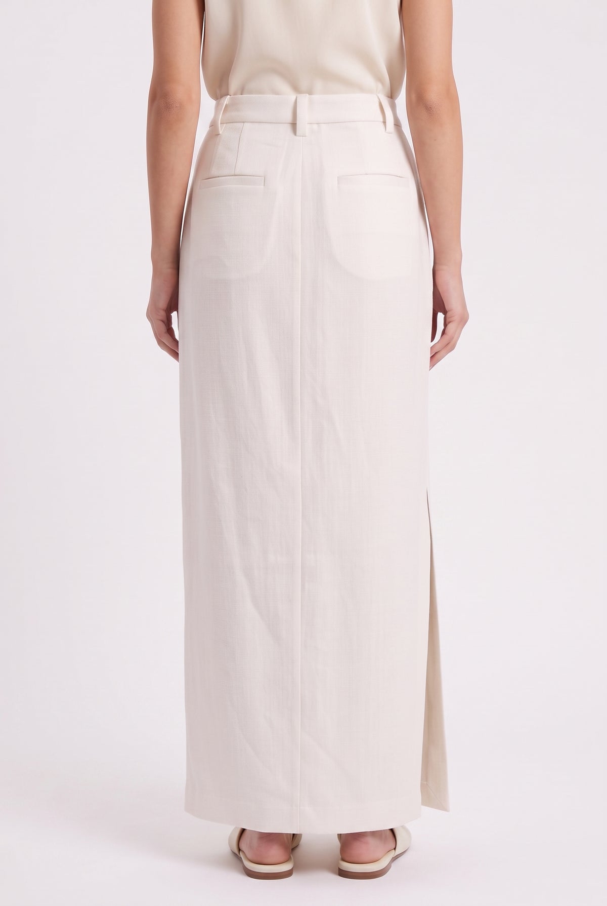 BRUNELLO CUCINELLI WOMEN'S WHITE WOOL MAXI SKIRT