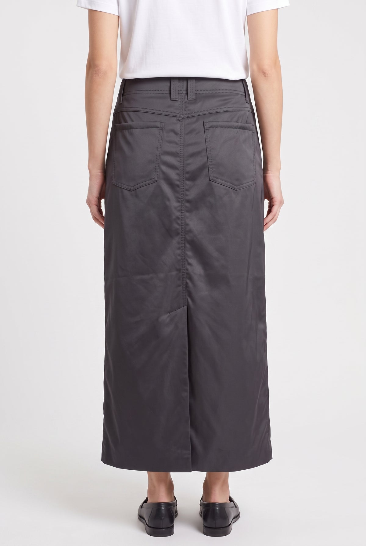 BRUNELLO CUCINELLI WOMEN'S DARK GREY MIDI SKIRT