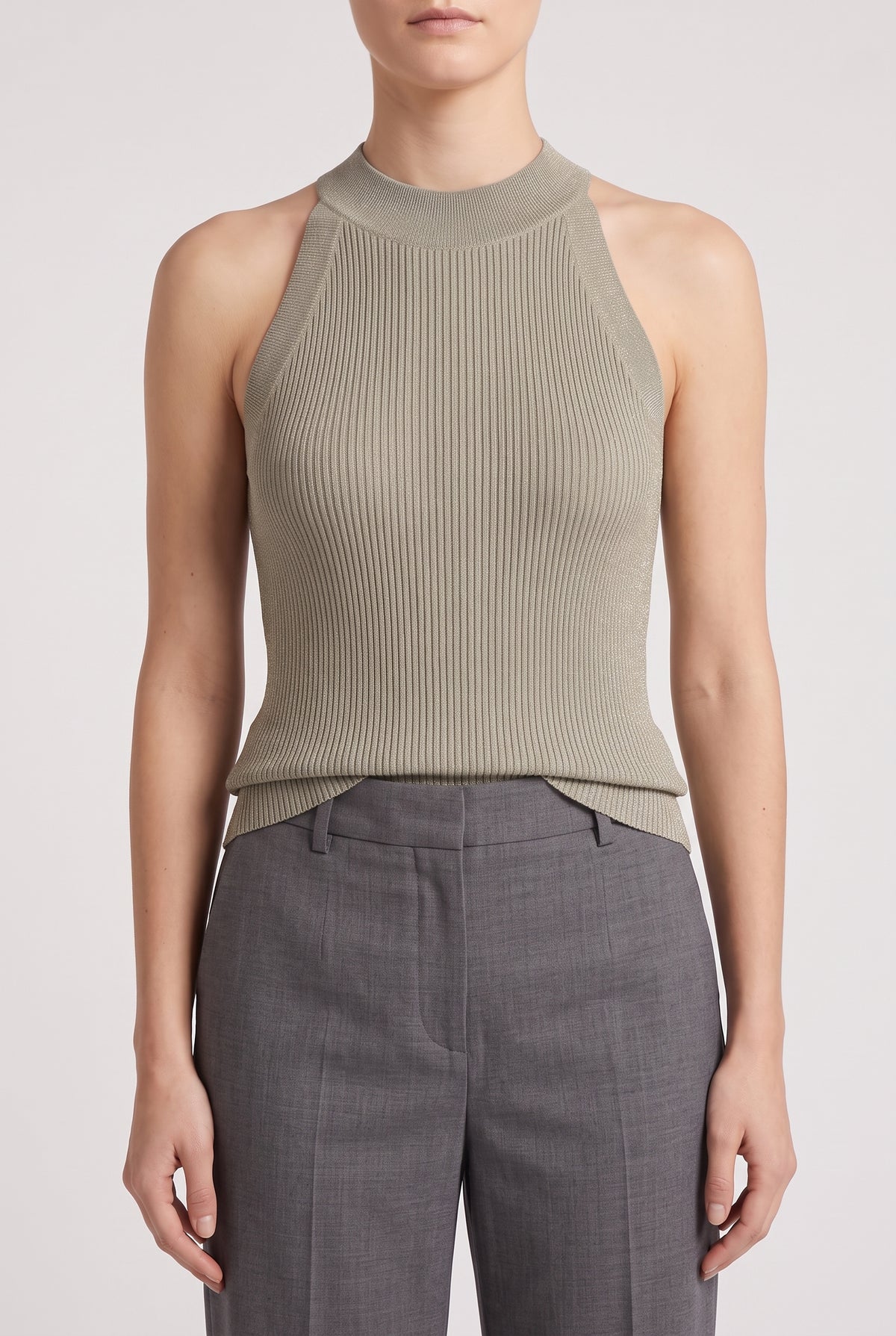BRUNELLO CUCINELLI WOMEN'S LIGHT GREEN CASHMERE TANK TOP