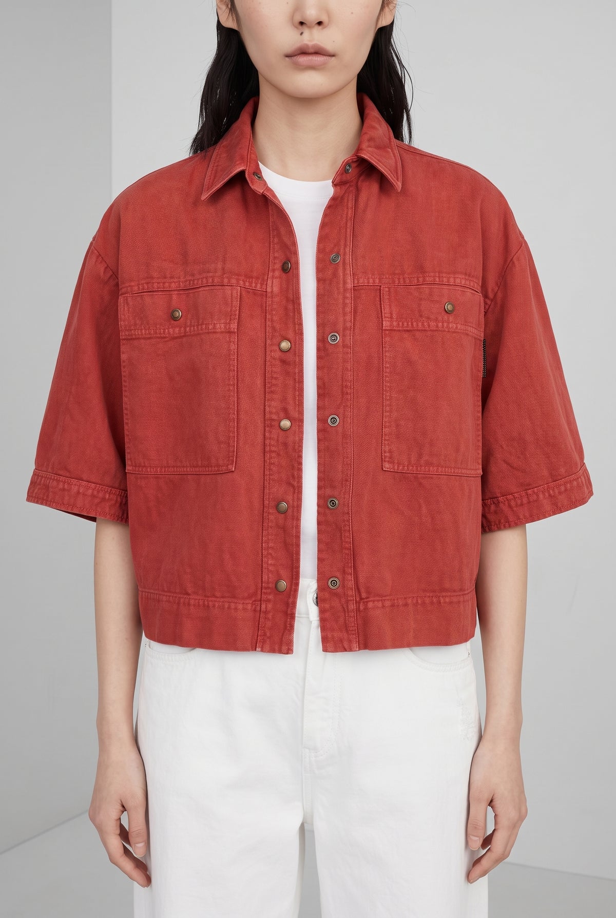 BRUNELLO CUCINELLI WOMEN'S RED OVERSIZED COTTON LINEN JACKET