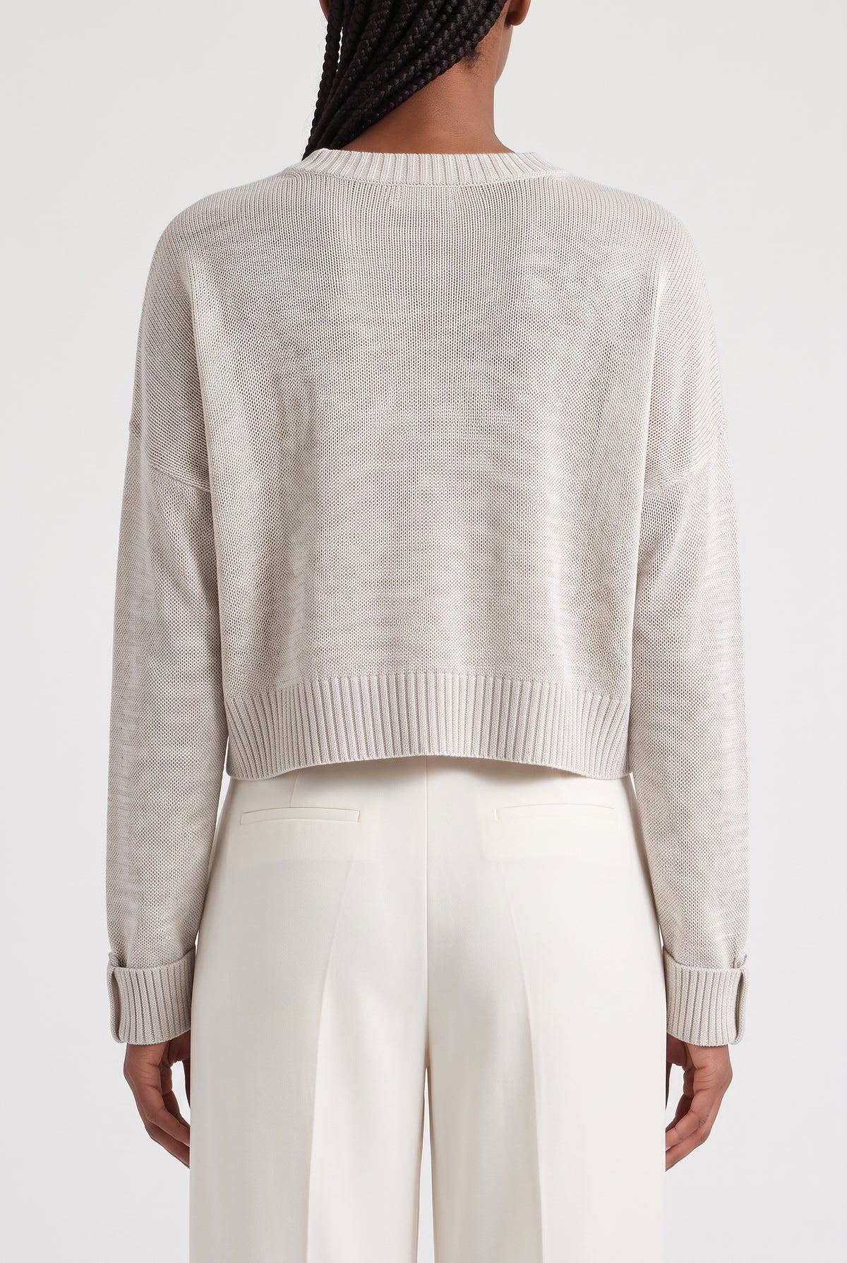 BRUNELLO CUCINELLI WOMEN'S LIGHT BEIGE RELAXED SWEATER