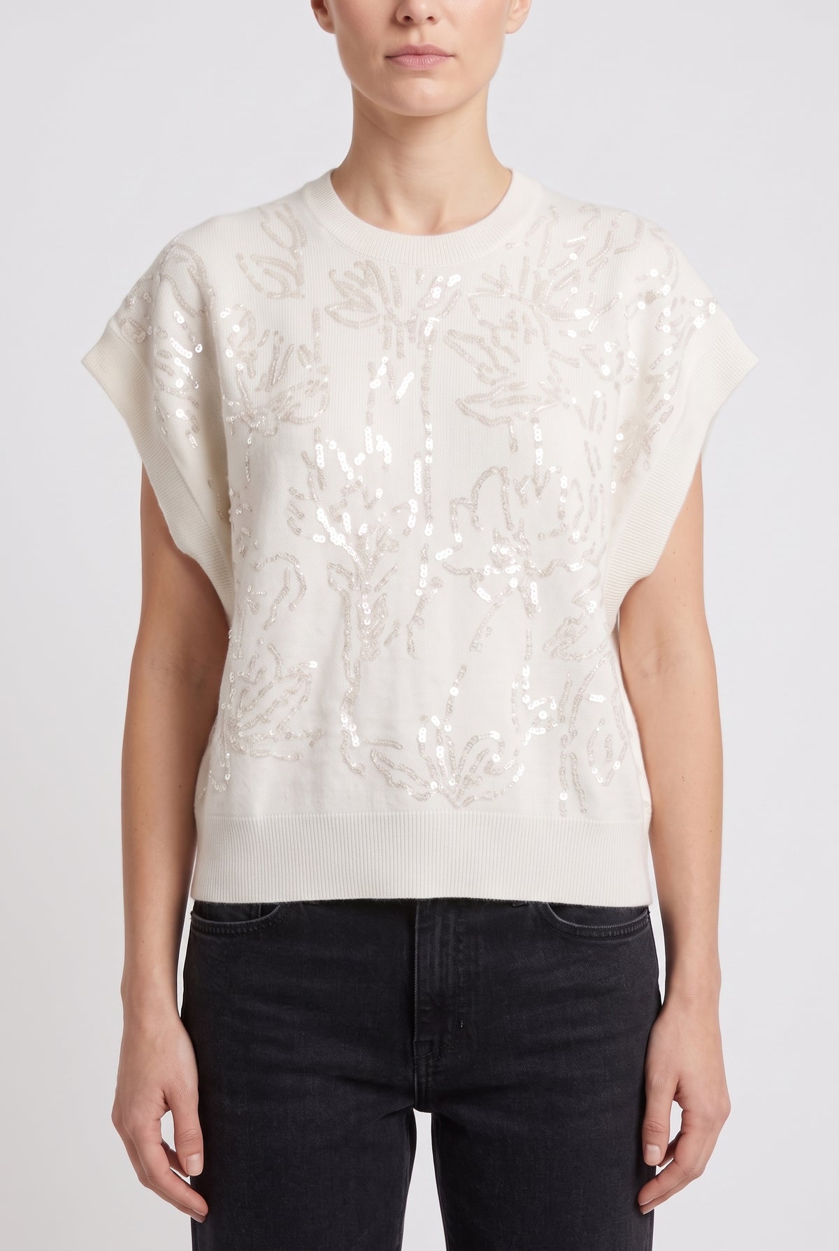 BRUNELLO CUCINELLI WOMEN'S OFF WHITE CASHMERE SWEATER