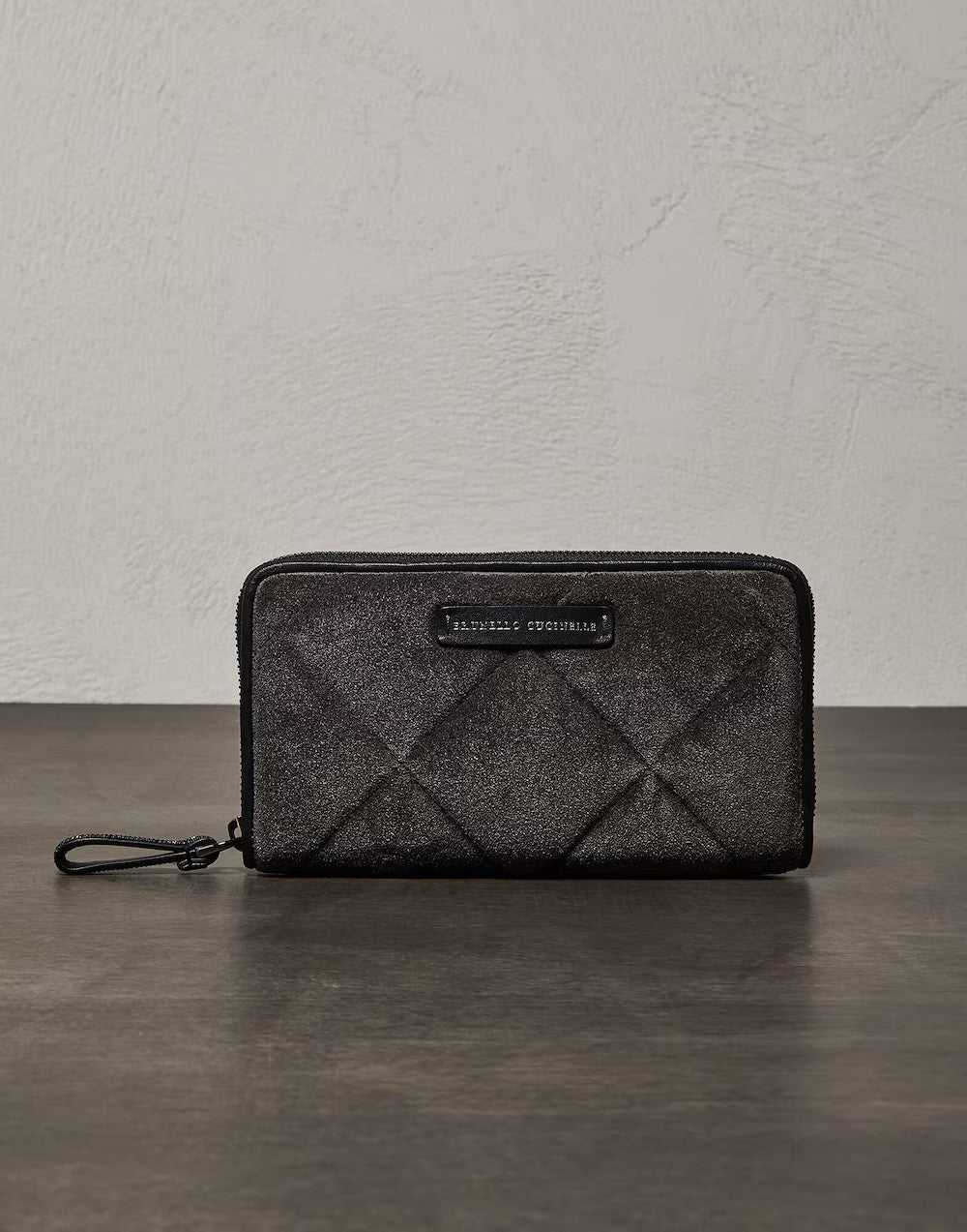 BRUNELLO CUCINELLI WOMEN'S DARK GREY LEATHER WALLET