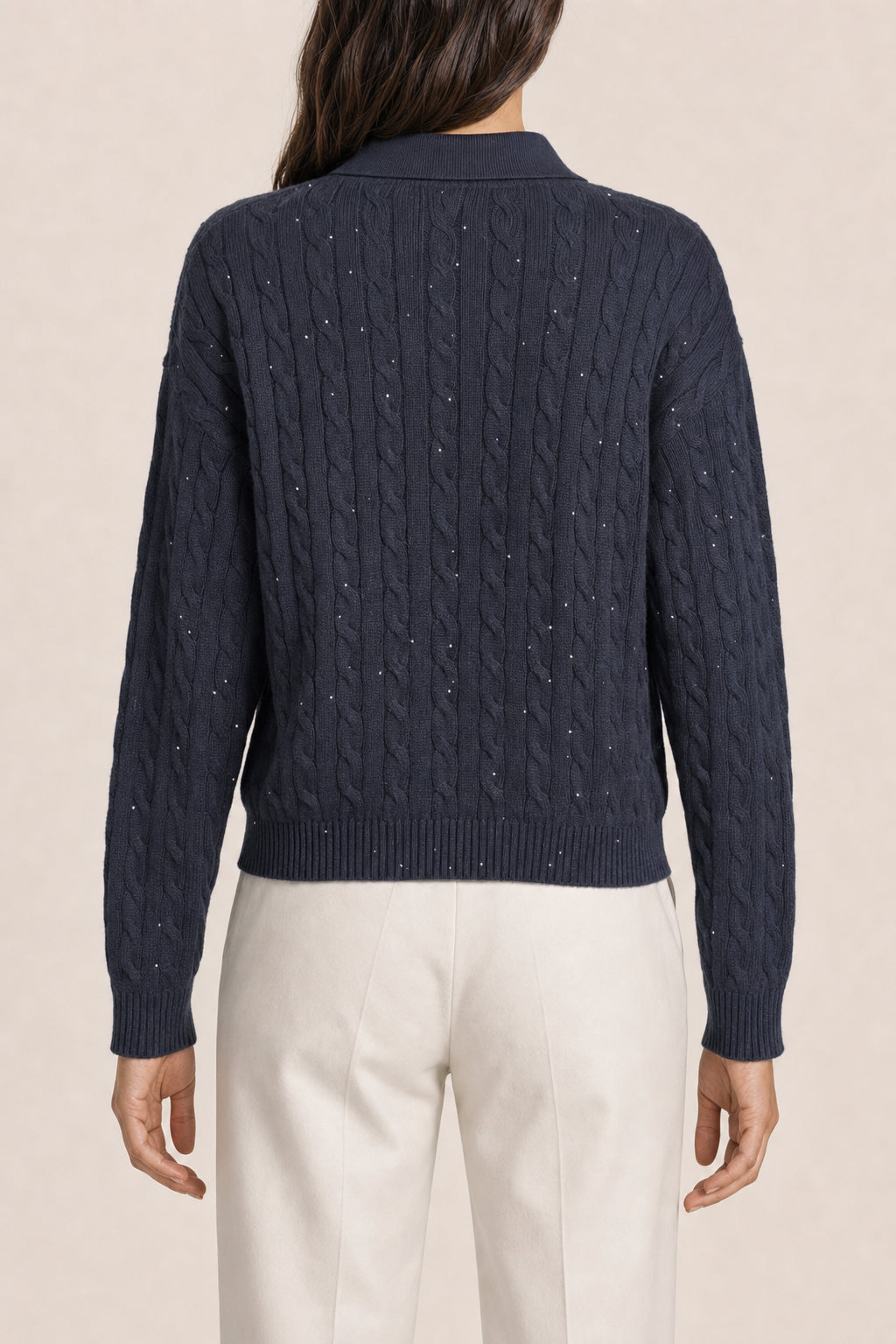 BRUNELLO CUCINELLI WOMEN'S NIGHT SKY CABLE KNIT SWEATER