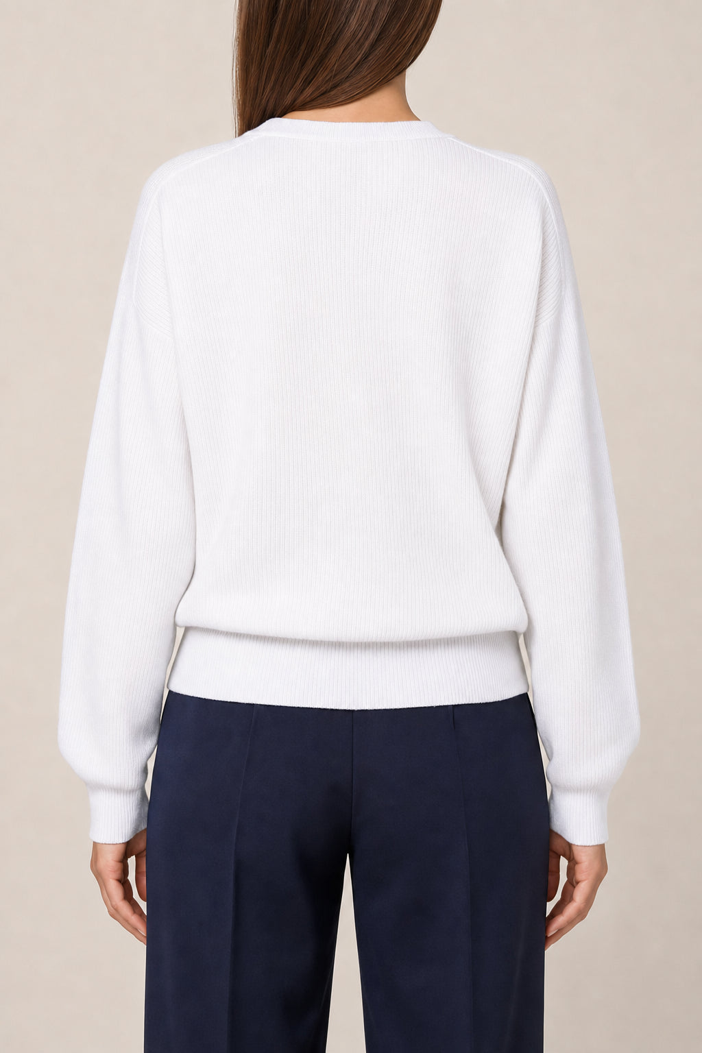 BRUNELLO CUCINELLI WOMEN'S BIANCO COTTON CREW NECK SWEATER