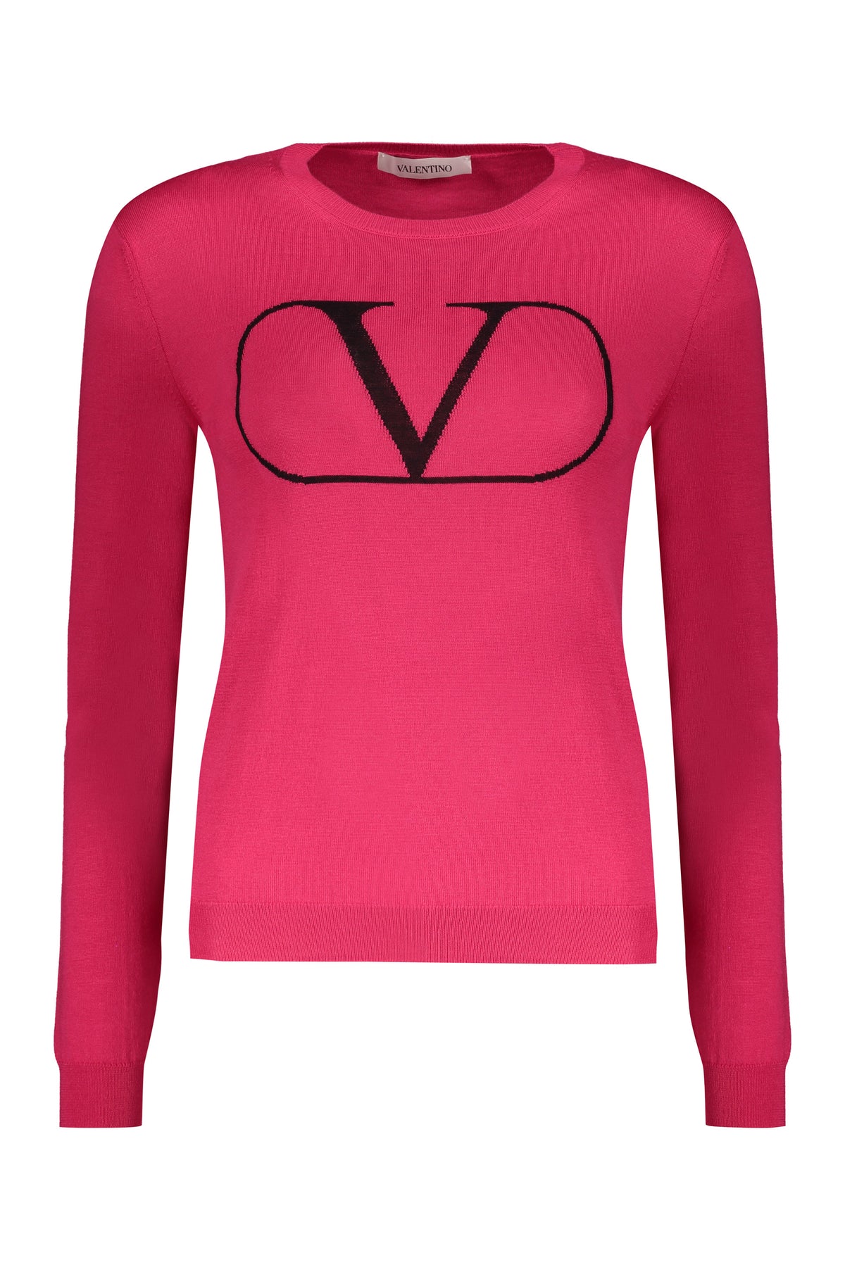 VALENTINO WOMEN'S PINK WOOL CREWNECK SWEATER