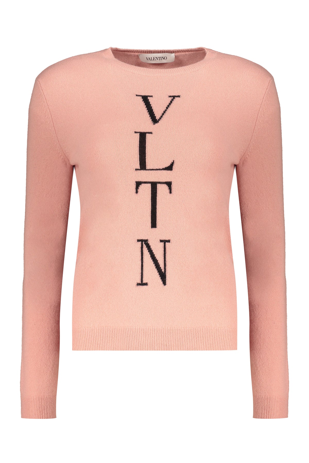 VALENTINO WOMEN'S PINK WOOL CREWNECK SWEATER