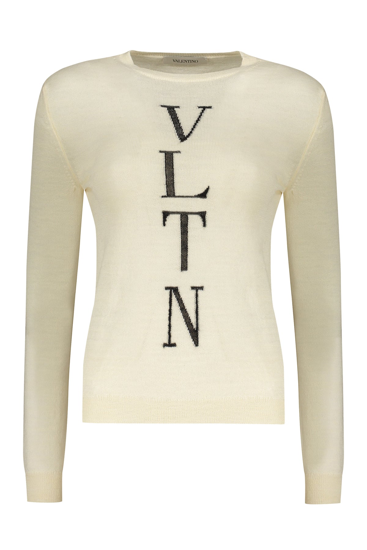 VALENTINO WOMEN'S IVORY WOOL CREWNECK SWEATER