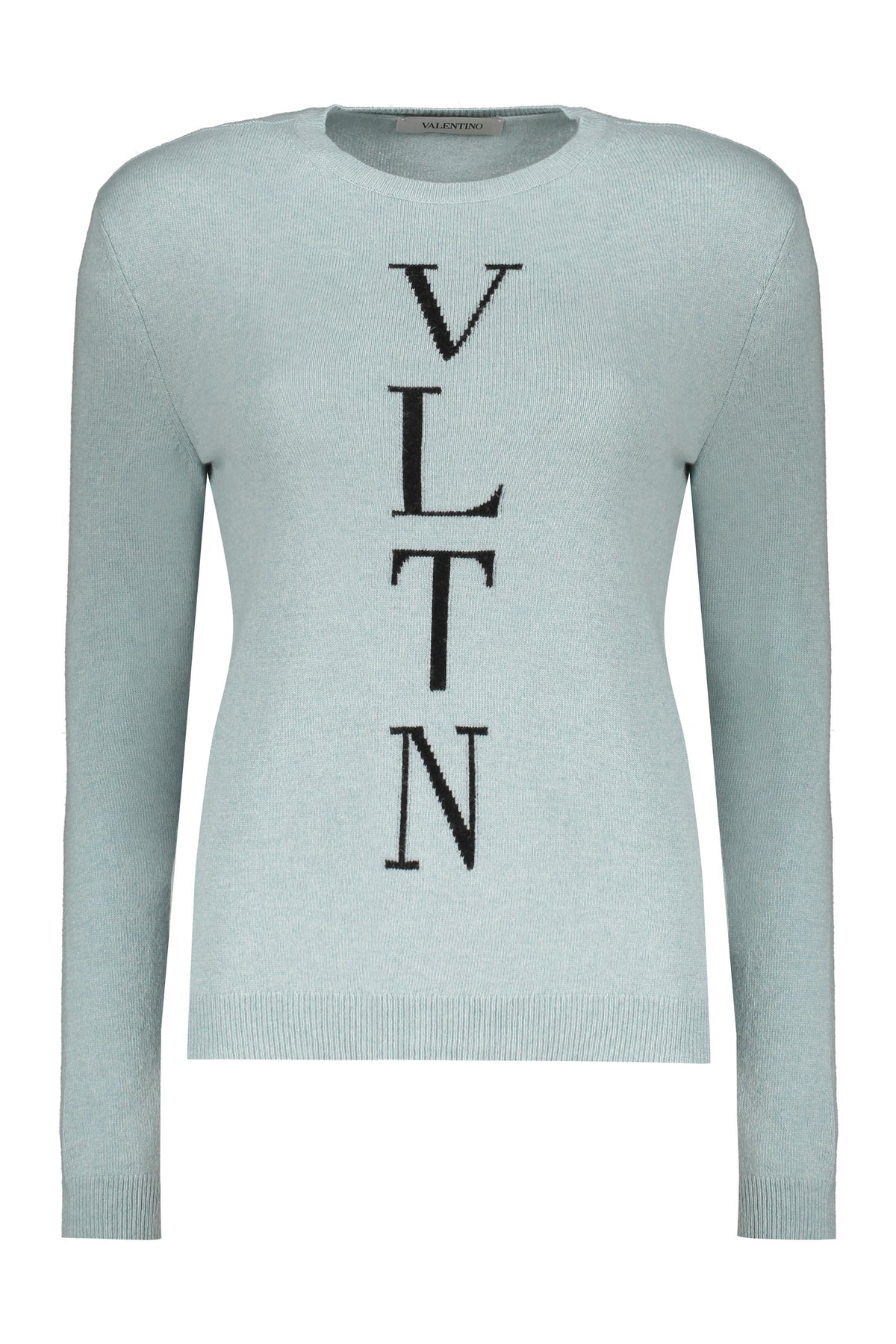 VALENTINO WOMEN'S DENIM WOOL CREWNECK SWEATER