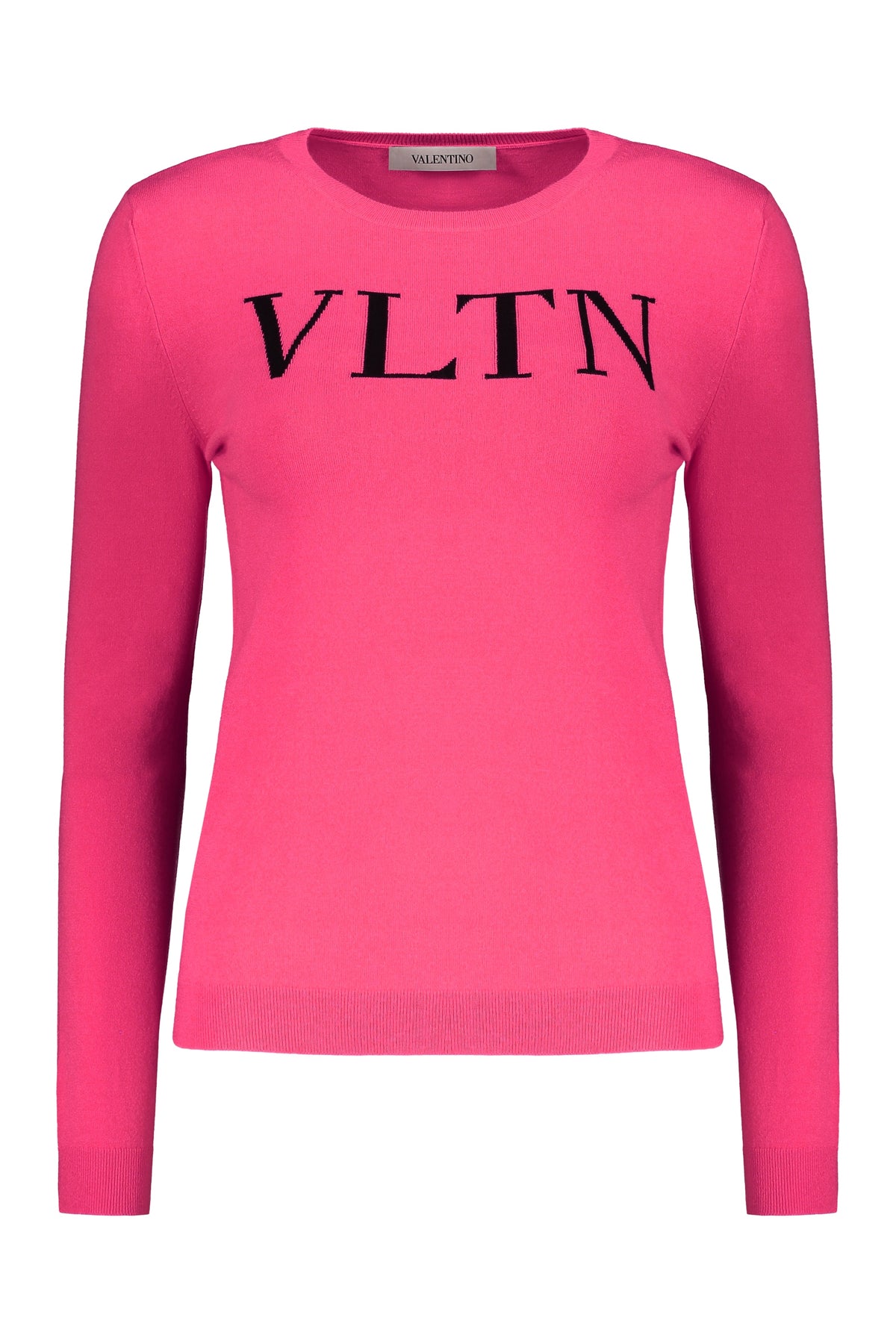 VALENTINO WOMEN'S BRIGHT PINK LOGO SWEATER