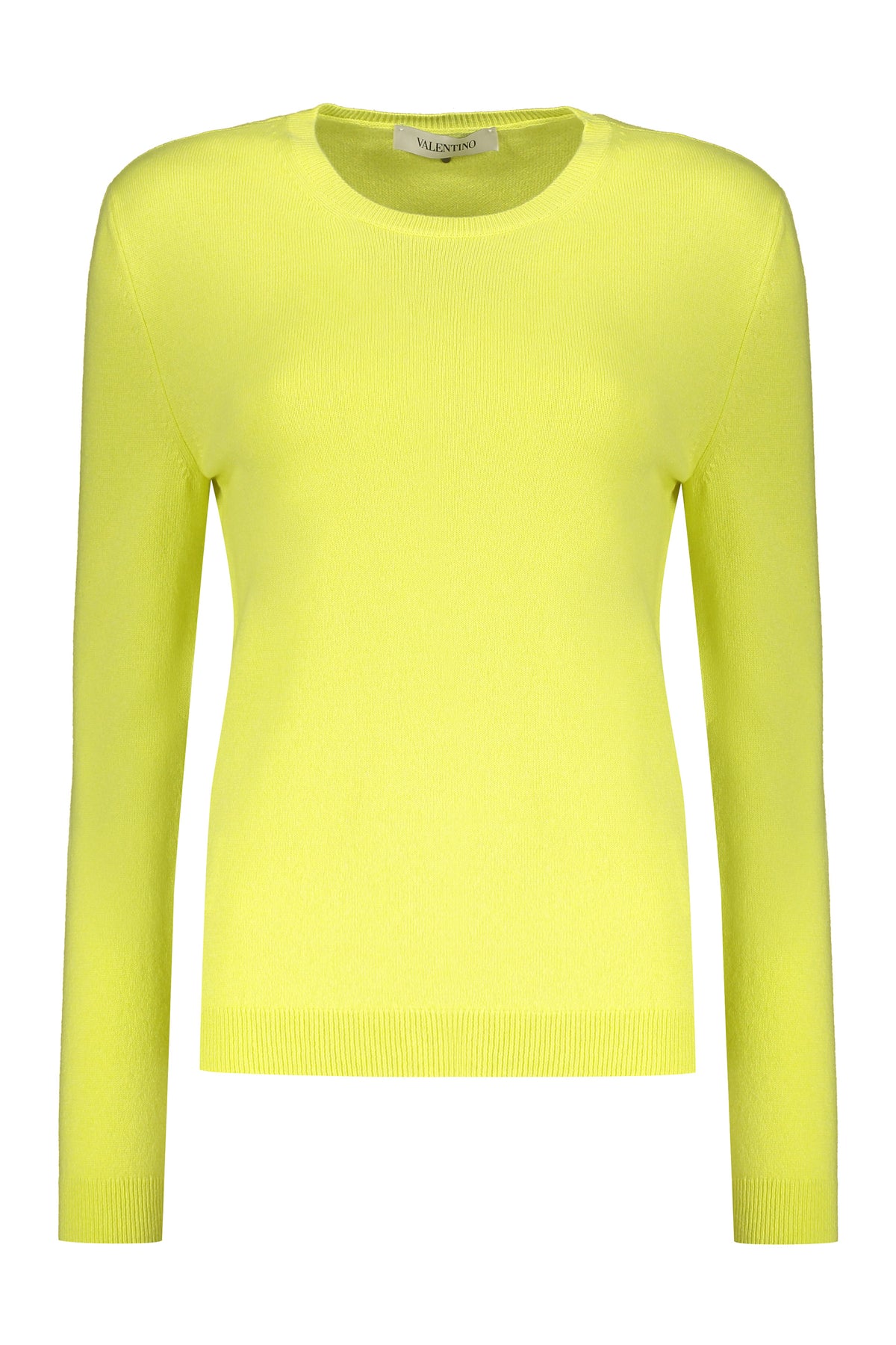 VALENTINO WOMEN'S YELLOW WOOL CREWNECK SWEATER