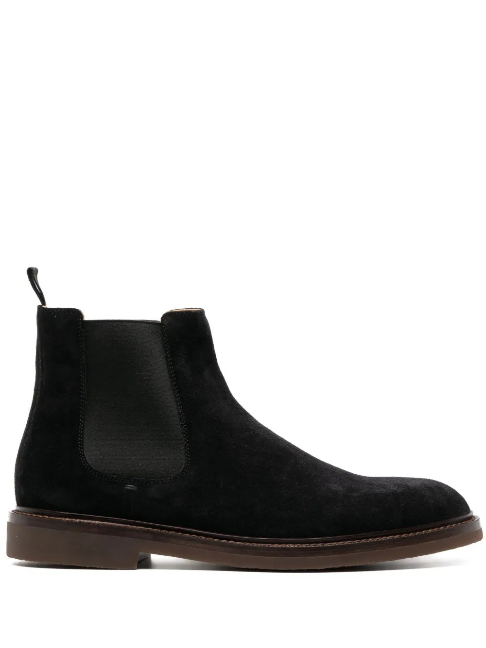 BRUNELLO CUCINELLI MEN'S BLACK SUEDE CHELSEA BOOTS