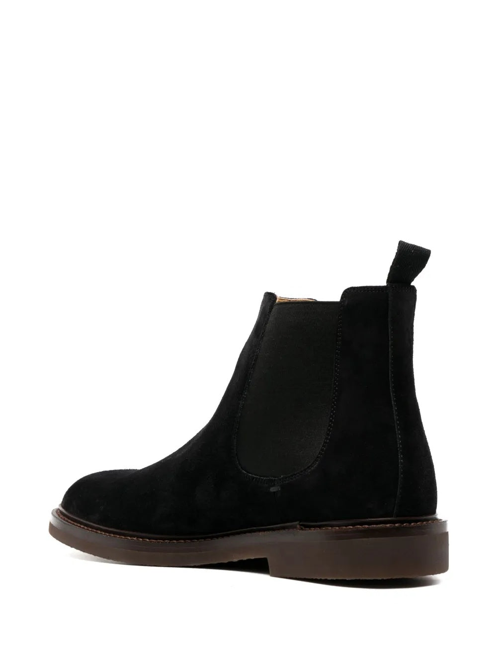 BRUNELLO CUCINELLI MEN'S BLACK SUEDE CHELSEA BOOTS