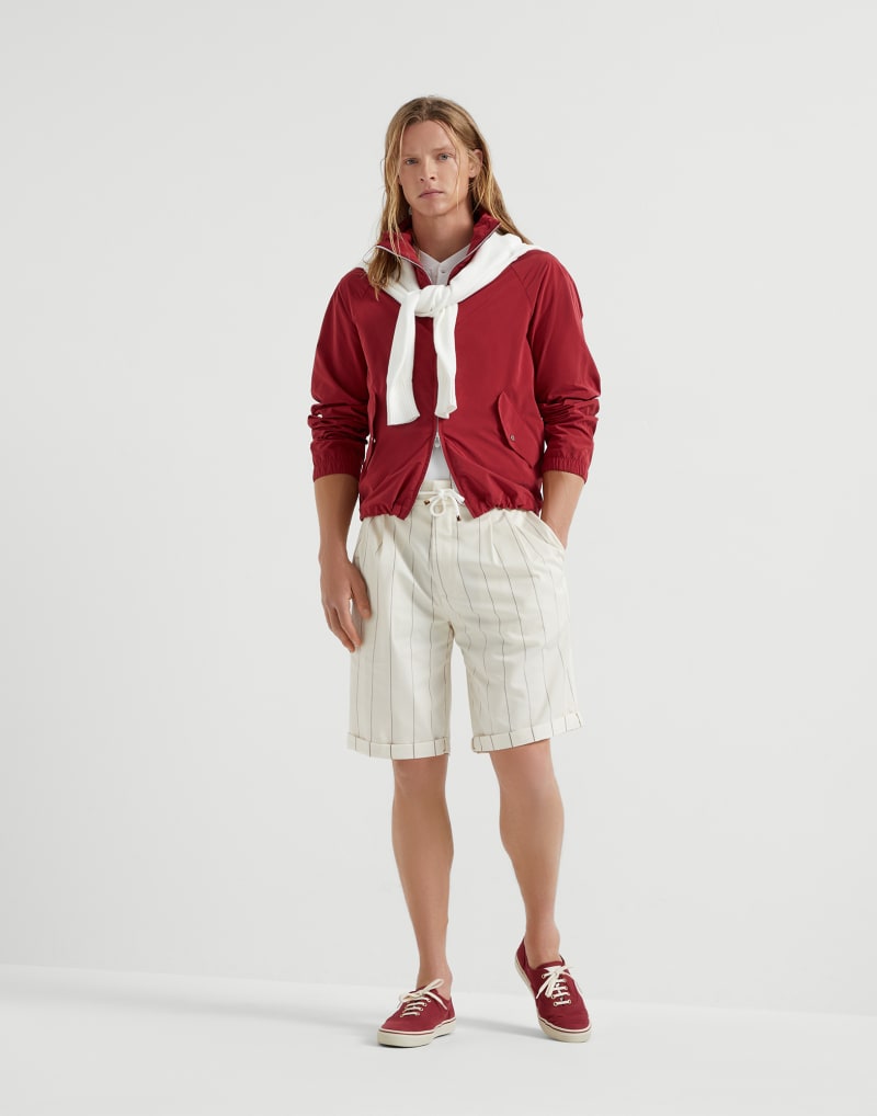 BRUNELLO CUCINELLI MEN'S CHERRY LIGHTWEIGHT ZIP FRONT JACKET