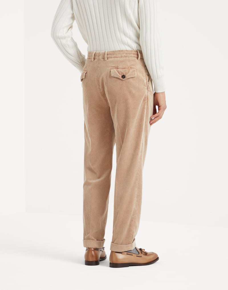 BRUNELLO CUCINELLI MEN'S CAMEL CORDUROY TROUSERS