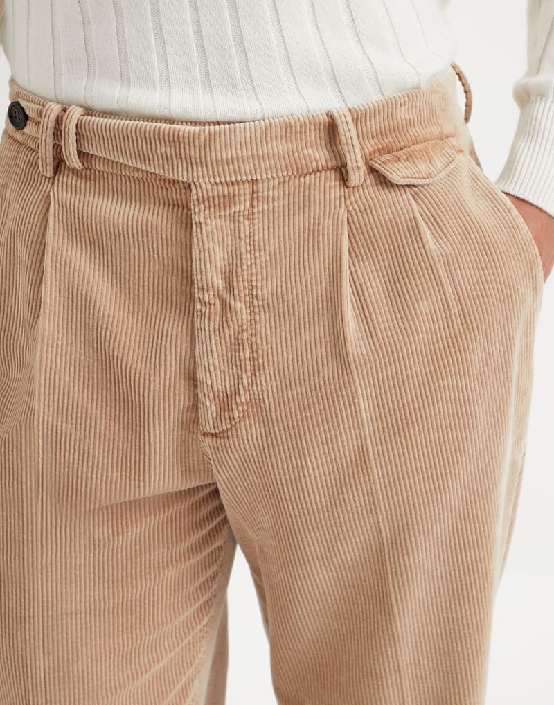 BRUNELLO CUCINELLI MEN'S CAMEL CORDUROY TROUSERS