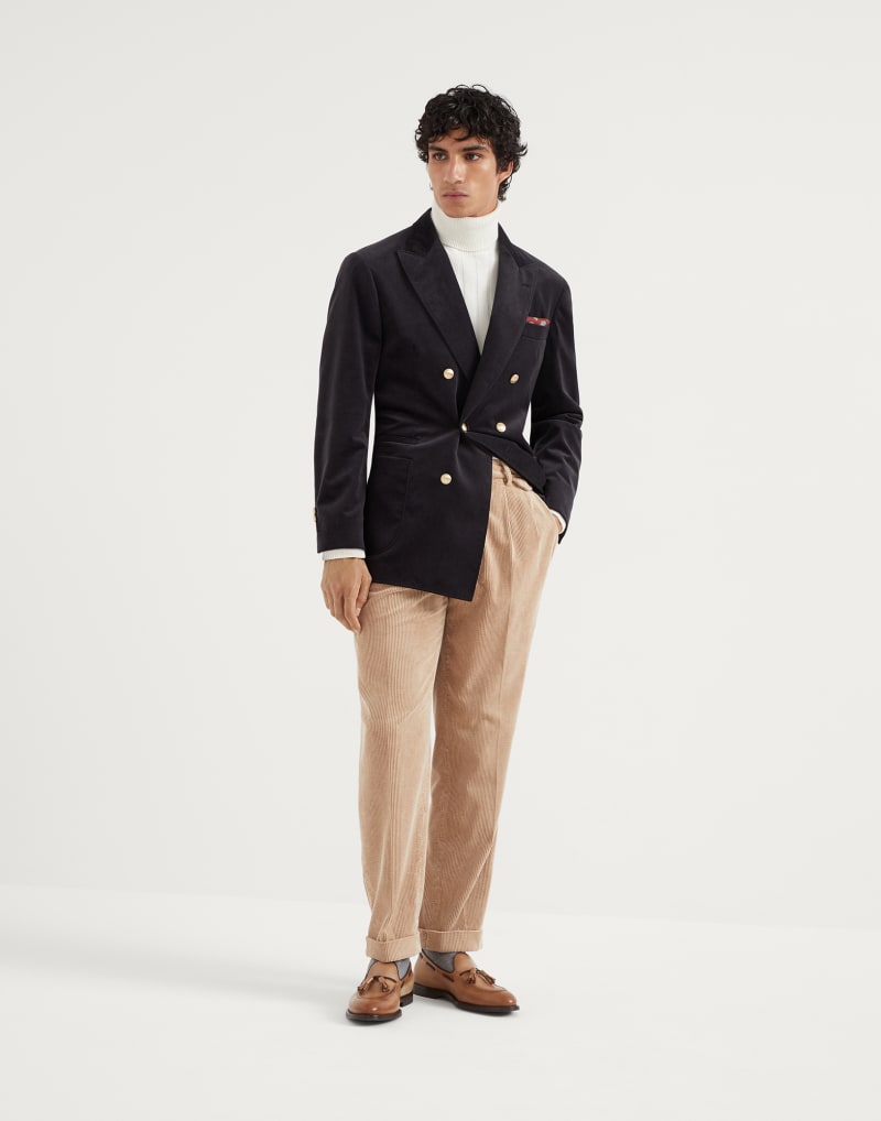 BRUNELLO CUCINELLI MEN'S CAMEL CORDUROY TROUSERS