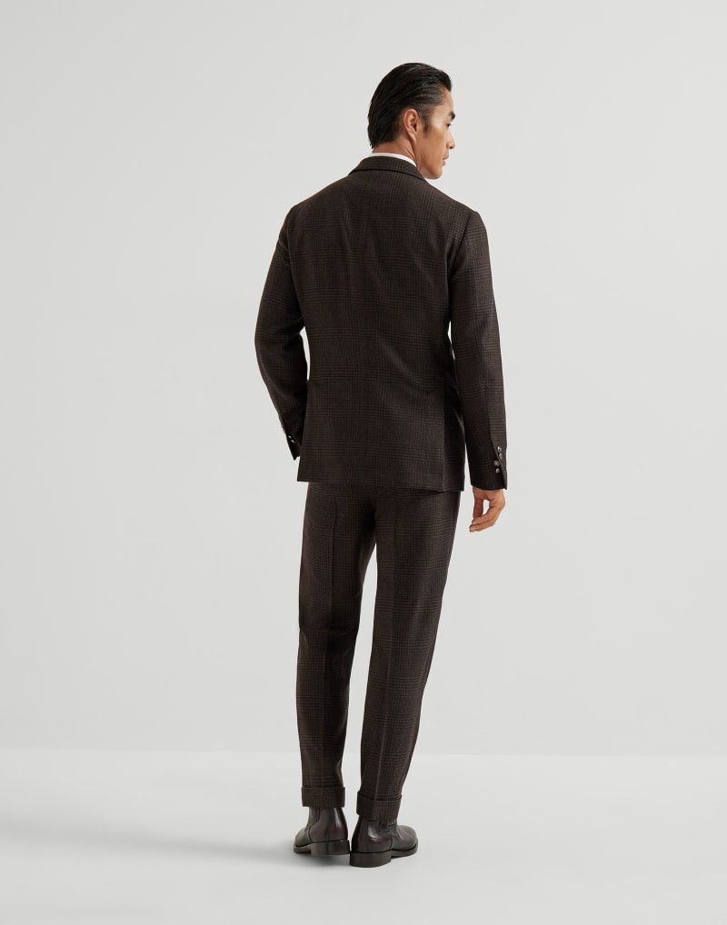 BRUNELLO CUCINELLI MEN'S MORO WOOL BLEND CHECKED SUIT