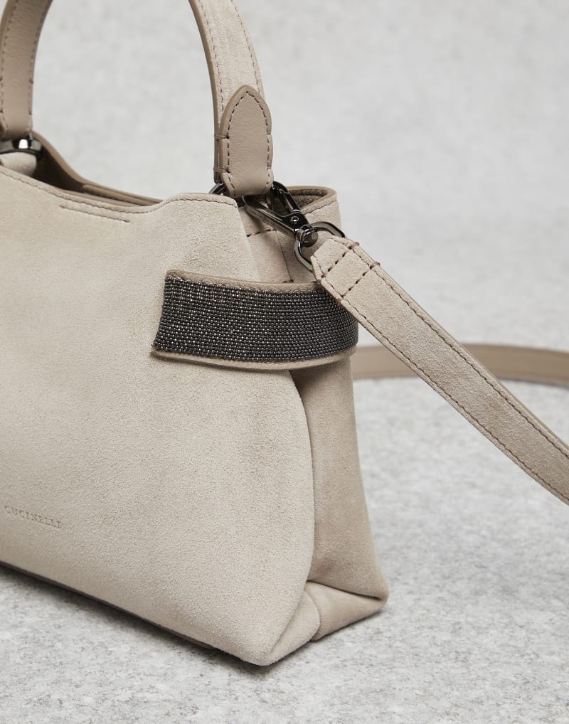 BRUNELLO CUCINELLI WOMEN'S WALNUT LEATHER TOP HANDLE BAG