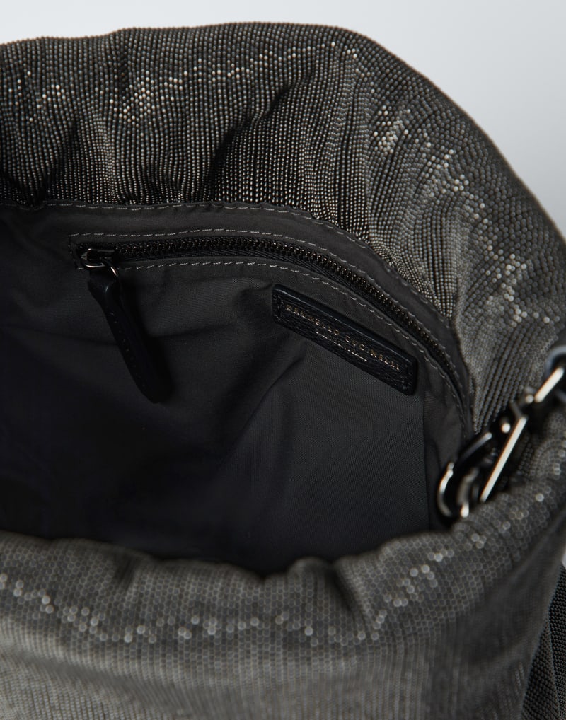 BRUNELLO CUCINELLI WOMEN'S BLACK TEXTURED SHOULDER BAG