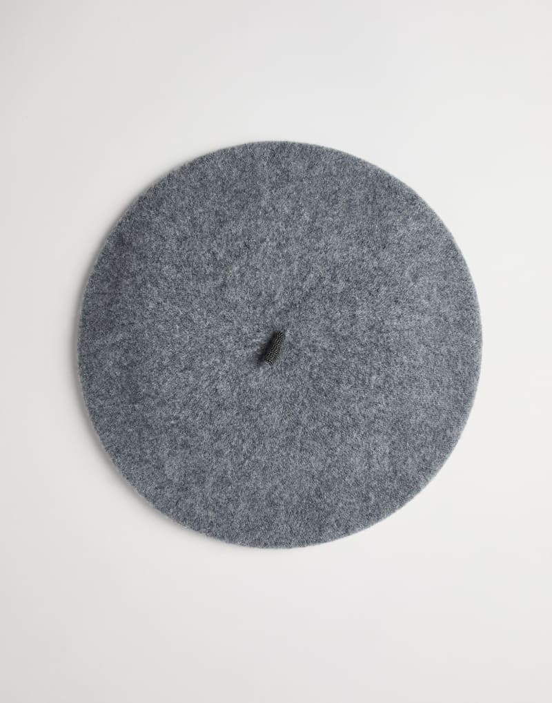 BRUNELLO CUCINELLI WOMEN'S MEDIUM GREY WOOL BERET HAT