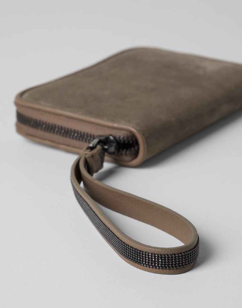 BRUNELLO CUCINELLI WOMEN'S ICE LEATHER ZIP WALLET