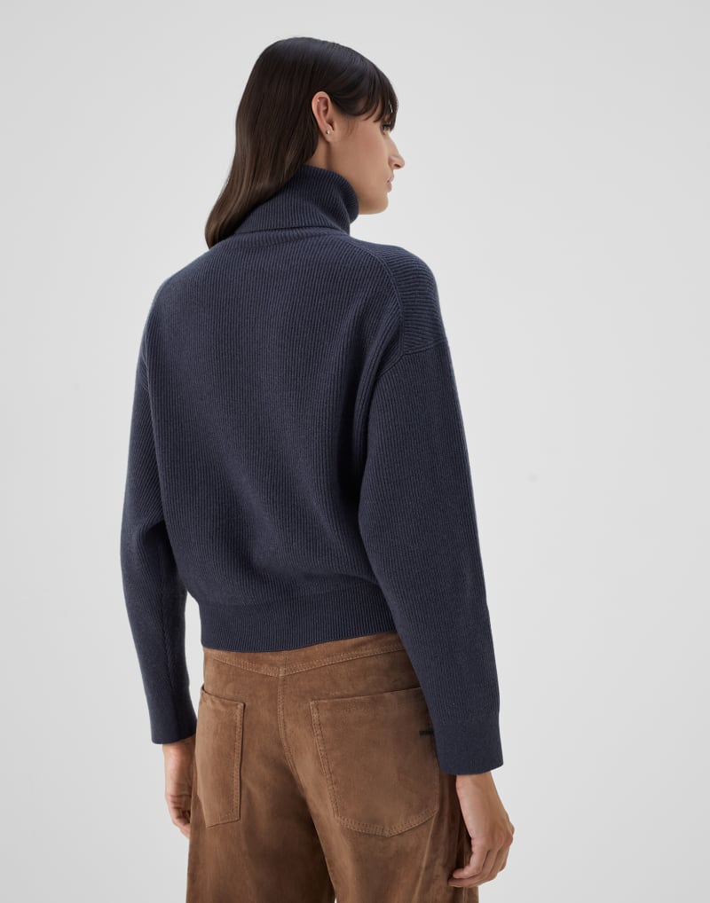BRUNELLO CUCINELLI WOMEN'S NIGHT WOOL SILK BLEND TURTLENECK SWEATER