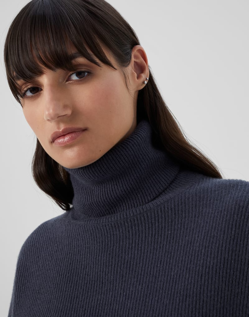 BRUNELLO CUCINELLI WOMEN'S NIGHT WOOL SILK BLEND TURTLENECK SWEATER