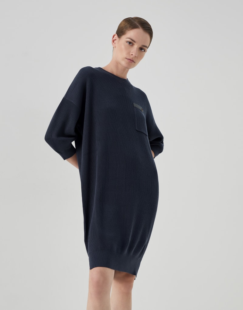 BRUNELLO CUCINELLI WOMEN'S NIGHT RIBBED KNIT DRESS