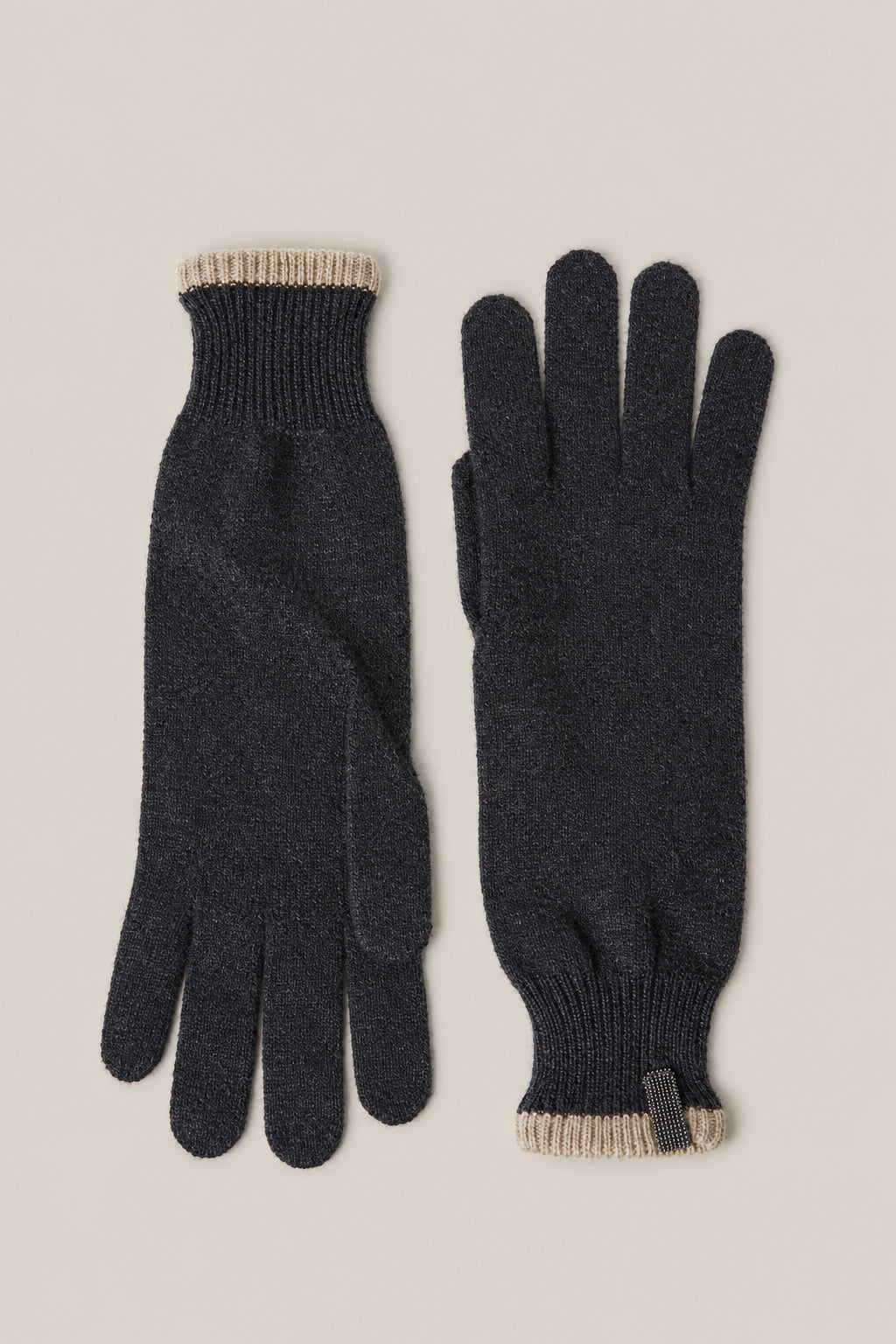 BRUNELLO CUCINELLI WOMEN'S ONYX WOOL KNIT GLOVES