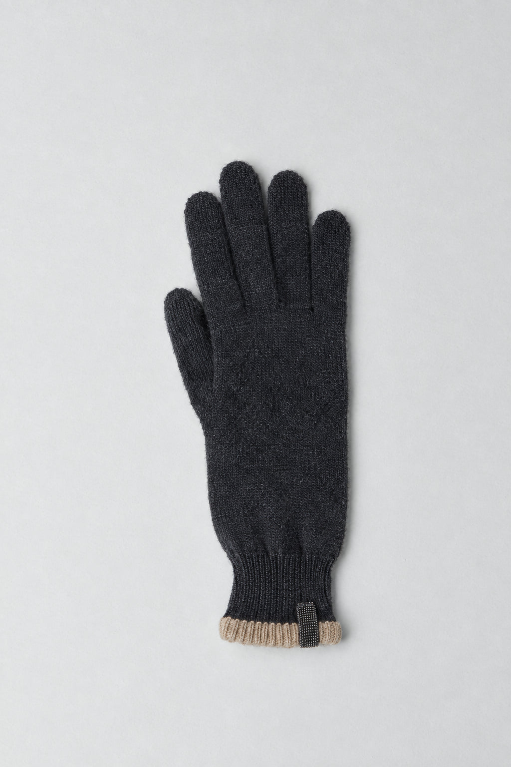 BRUNELLO CUCINELLI WOMEN'S ONYX WOOL KNIT GLOVES