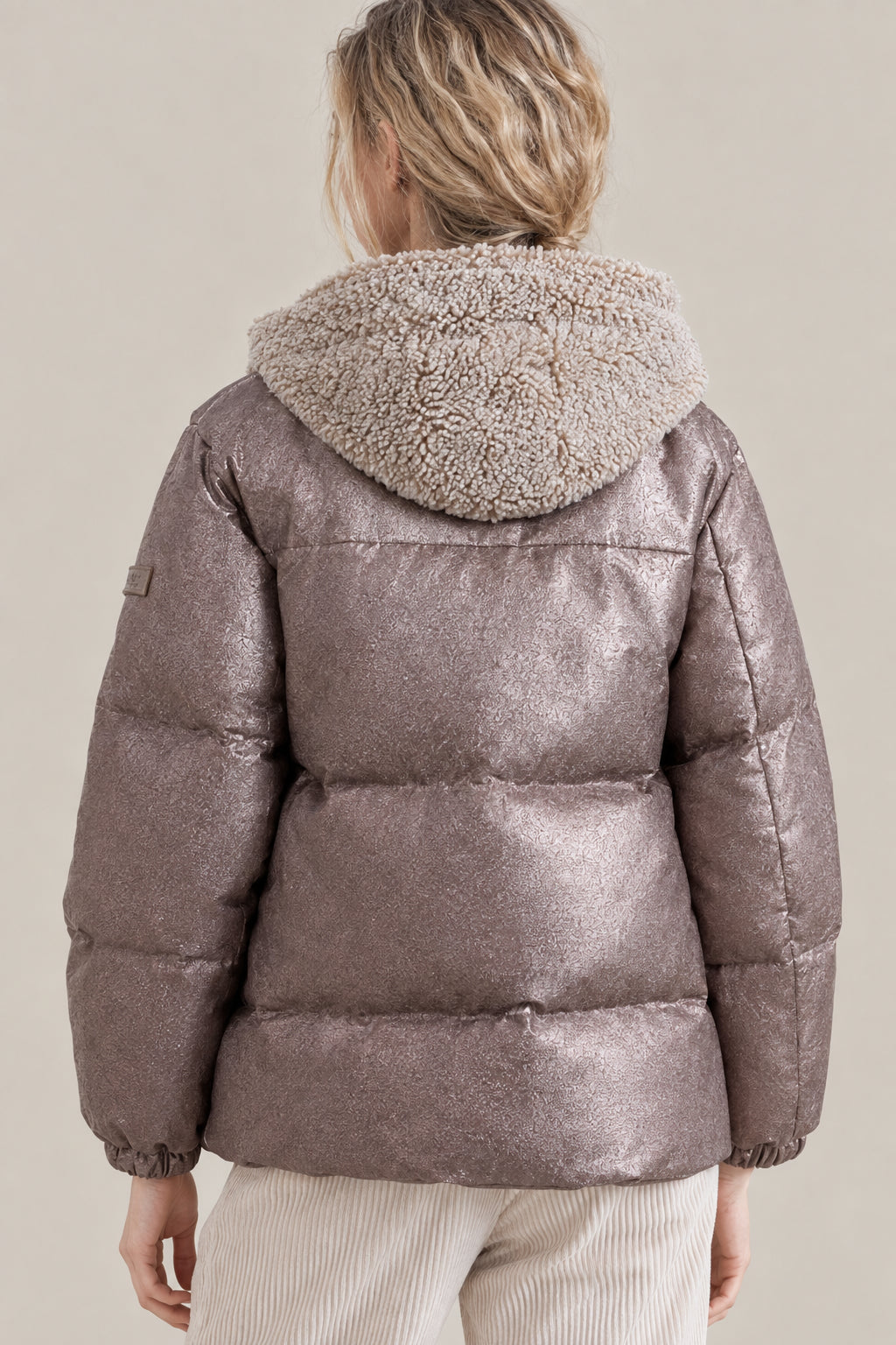 BRUNELLO CUCINELLI WOMEN'S LIGHT BROWN LEATHER PUFFER JACKET