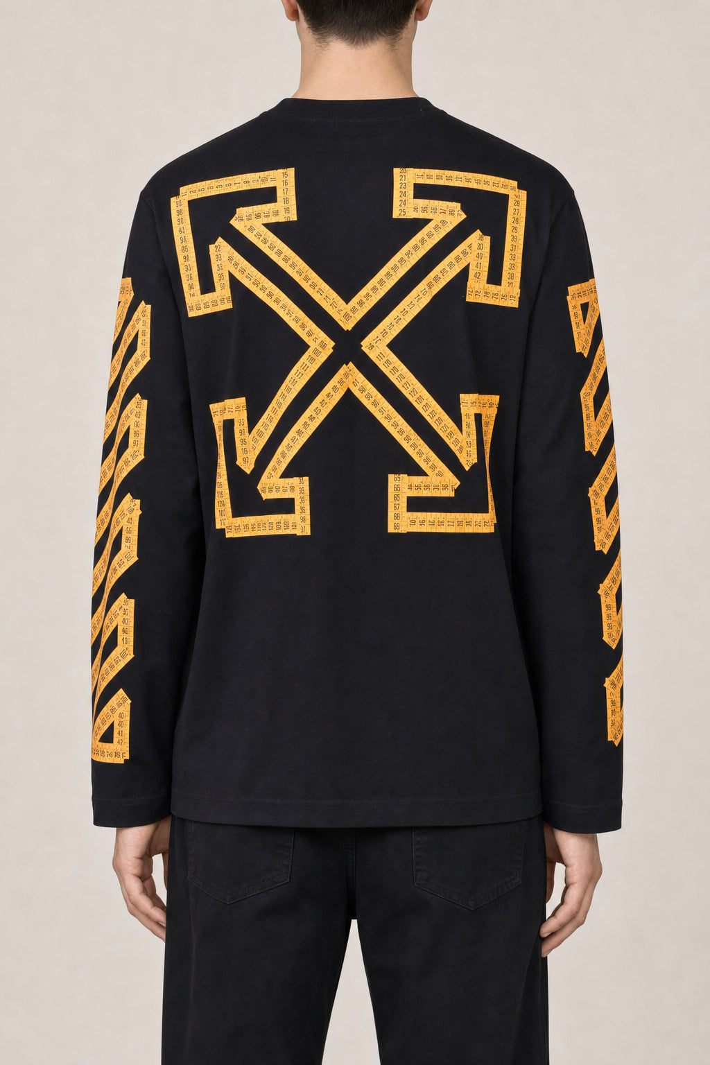 OFF-WHITE MEN'S BLACK COTTON LONG SLEEVE SHIRT